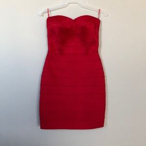 Express red strapless dress